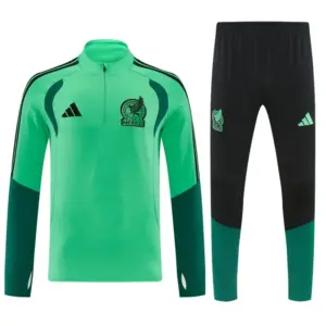 Mexico Green Half Zipper Jacket Tracksuit + Long Pants