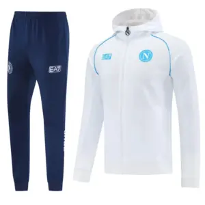 Napoli White Full zipper Jacket Tracksuit+ long pants