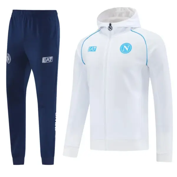 Napoli White Full zipper Jacket Tracksuit+ long pants