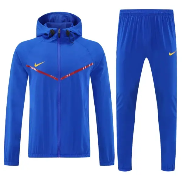 Nike Blue Full Zipper Hooded Jacket Tracksuit + Long Pants