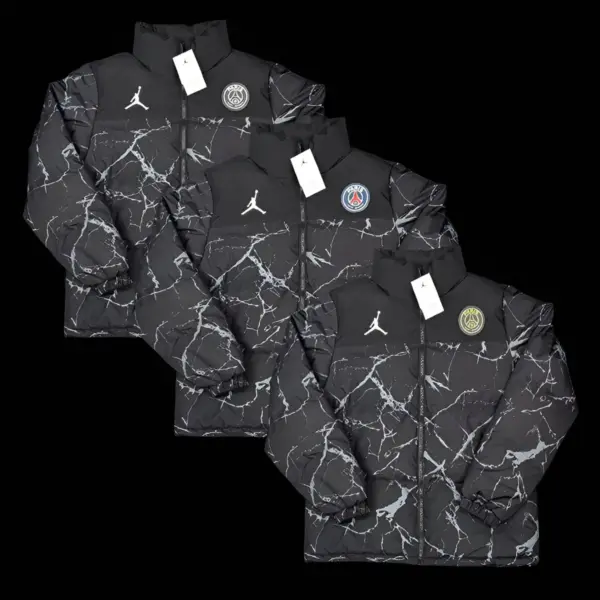 PSG Black with White Marble Pattern Jordan Jacket