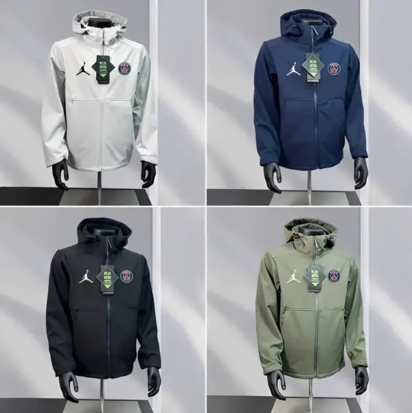 PSG WhiteNavyBlackOlive Green Jordan Hooded Jacket