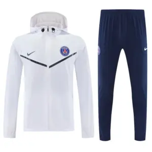 Paris White Full zipper Jacket Tracksuit+ long pants