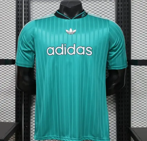 Player Version 2026 Adidas Originals Retro Style Teal Green Stripe Football Jers