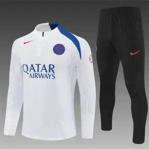 Player Version Paris White T90 Half Zipper Jacket+Long Pants