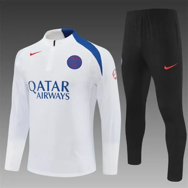 Player Version Paris White T90 Half Zipper Jacket+Long Pants