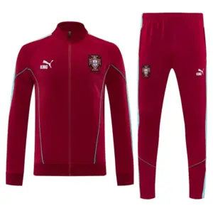 Portugal Red Full Zipper Jacket Tracksuit + Long Pants