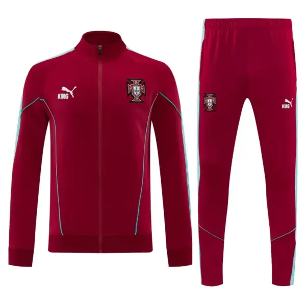 Portugal Red Full Zipper Jacket Tracksuit + Long Pants