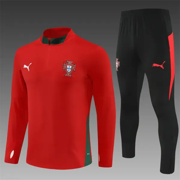 Portugal Red Half Zipper Jacket+Long Pants