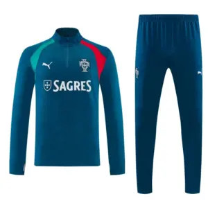 Portugal Teal Half Zipper Jacket Tracksuit + Long Pants