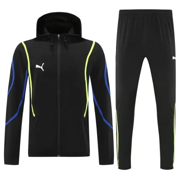 Puma Black Full Zipper Hooded Jacket Tracksuit + Long Pants