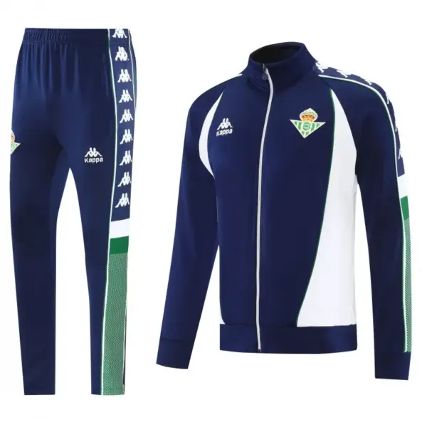 Real Betis x Kappa Navy Blue Full Zipper Jacket Tracksuit + Long Pants