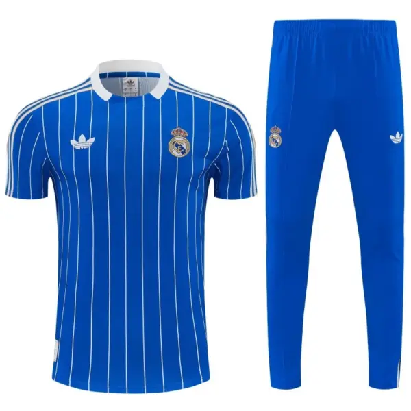 Real Madrid Blue Short Sleeve Tracksuit + Long Pants