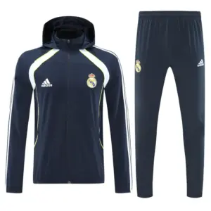 Real Madrid Navy Blue Full zipper Jacket Tracksuit+ long pants