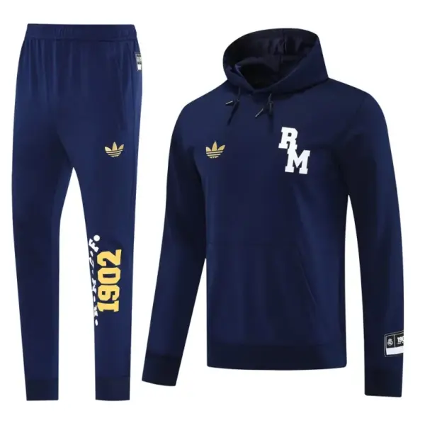 Real Madrid Navy Hoodie Full Zipper Jacket + Long Pants
