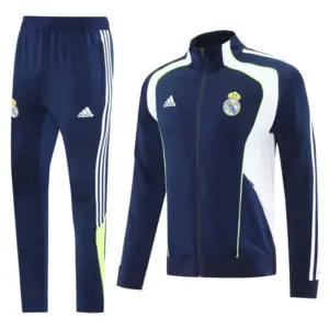 Real Madrid NavyWhite Full Zipper Jacket +Long Pants