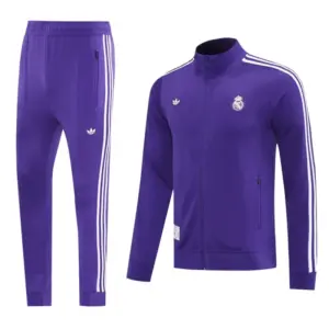 Real Madrid Purple Full Zipper Jacket +Long Pants