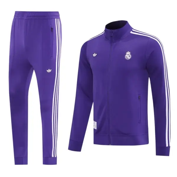 Real Madrid Purple Full Zipper Jacket +Long Pants
