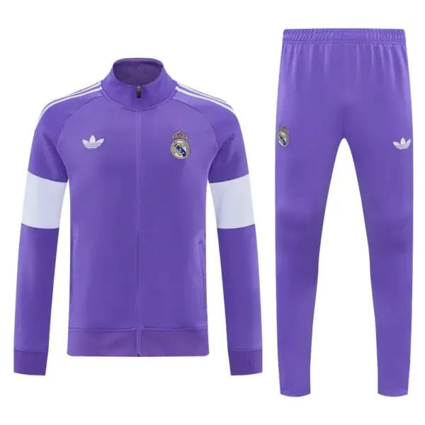 Real Madrid Purple Full Zipper Jacket Tracksuit + Long Pants