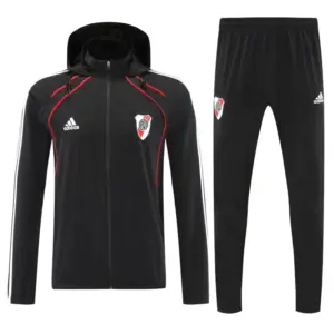River Plate Black Full zipper Jacket Tracksuit+ long pants