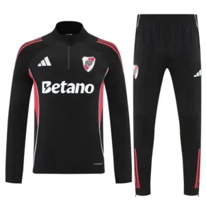 Riverbed Black Half Zipper Jacket Tracksuit + Long Pants