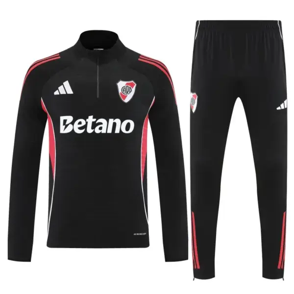 Riverbed Black Half Zipper Jacket Tracksuit + Long Pants