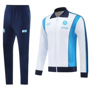 SSC Napoli White Full zipper Jacket Tracksuit+ long pants