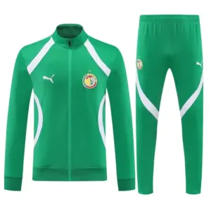 Senegal Green & White Full Zipper Jacket Tracksuit + Long Pants