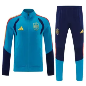 Spain Light Blue Full Zipper Jacket Tracksuit + Long Pants