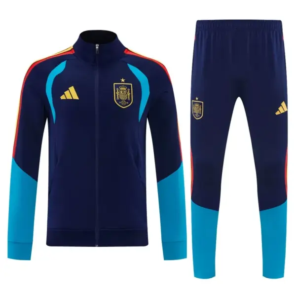 Spain Navy Blue Full Zipper Jacket Tracksuit + Long Pants