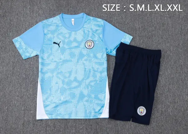 2526 Short Sleeve Manchester City Light Blue Inkjet-Manchester City