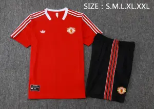 2526 Short Sleeve Manchester United Red Retro Version-Manchester United