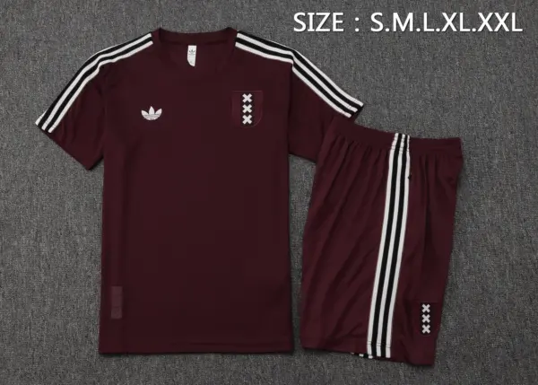 2526 short-sleeved Ajax dark maroon retro version-ajax