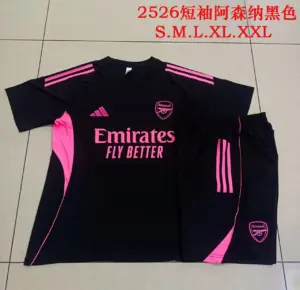 2526 short-sleeved Arsenal black (pink team logo)-Arsenal