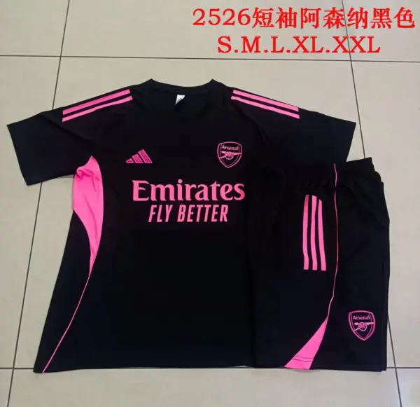 2526 short-sleeved Arsenal black (pink team logo)-Arsenal