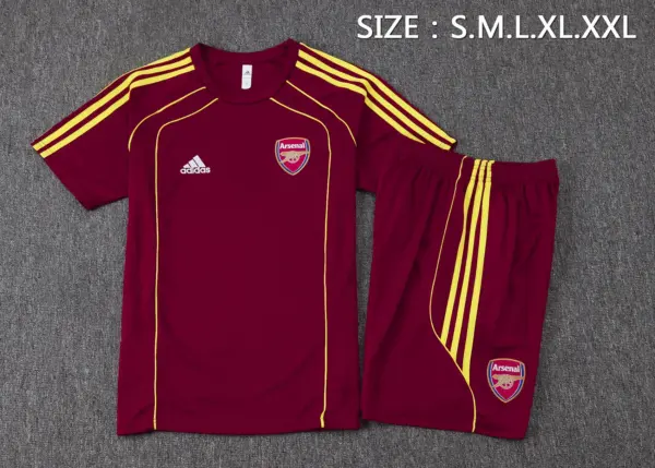 2526 short-sleeved Arsenal maroon retro version (yellow three sides)-Ars