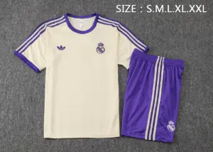 2526 short-sleeved Real Madrid apricot retro version-Real Madri