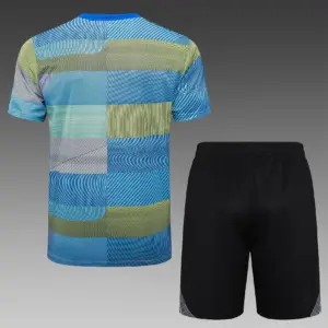 2526 short-sleeved Real Madrid blue and green striped inkjet-Real Madri