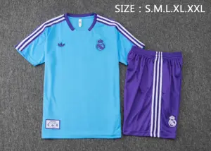 2526 short-sleeved Real Madrid light blue retro version-Real Madri