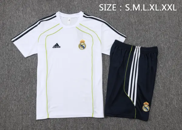 2526 short-sleeved Real Madrid white (green edge)-Real Madri